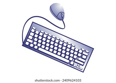 Computer mouse and keyboard vector. Information and technology icon. hardware device.