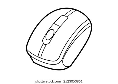 vetor da arte da linha do mouse do computador sobre fundo branco.