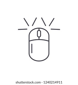 Computer mouse line icon concept. Computer mouse vector linear illustration, symbol, sign