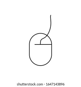 Computer mouse line icon flat disign