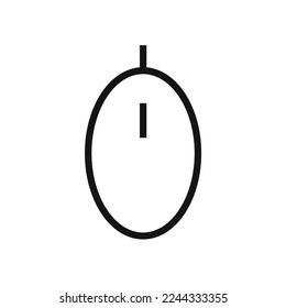 Computer mouse line icon isolated on white background. Black flat thin icon on modern outline style. Linear symbol and editable stroke. Simple and pixel perfect stroke vector illustration. 