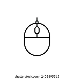 Computer mouse line icon isolated on white background