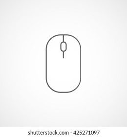 Computer Mouse Line Icon On White Background