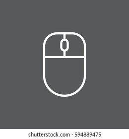 Computer mouse line icon, outline vector sign, linear white pictogram. Symbol, logo illustration. Editable stroke. Pixel perfect