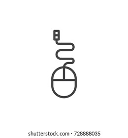 Computer mouse line icon, outline vector sign, linear style pictogram isolated on white. Click symbol, logo illustration. Editable stroke