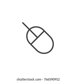 Computer mouse line icon, outline vector sign, linear style pictogram isolated on white. Symbol, logo illustration. Editable stroke