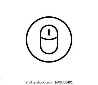 Computer mouse line icon. Vector symbol in trendy flat style on white background. Web sing for design.
