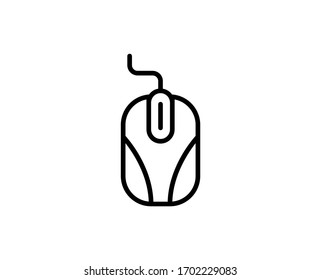 Computer mouse line icon. Vector symbol in trendy flat style on white background. Web sing for design.