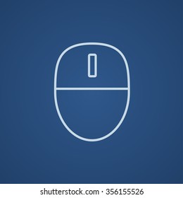 Computer mouse line icon for web, mobile and infographics. Vector light blue icon isolated on blue background.