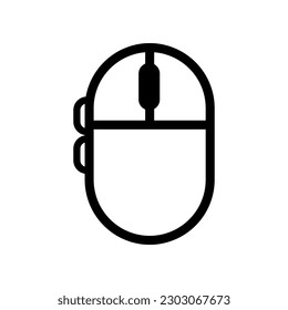 Vector de símbolo del icono lineal del ratón del ordenador. Icono del ratón del equipo de contorno negro
