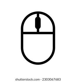 Computer Mouse Lineal Icon Symbol Vector. Black Outline Computer Mouse Icon