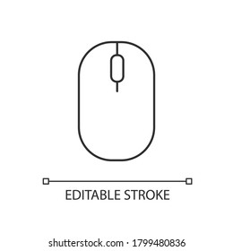 Computer Mouse Linear Icon. Click To Scroll. Browse Internet. Optical Technology For Laptop. Thin Line Customizable Illustration. Contour Symbol. Vector Isolated Outline Drawing. Editable Stroke