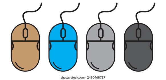Computer mouse linear icon. Click to scroll. Browse internet. Optical technology for laptop. Thin line customizable illustration. Contour symbol. Vector isolated outline drawing. Editable stroke