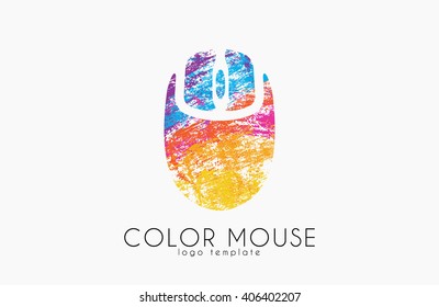 Computer mouse logo. Creative mouse design. Color mouse