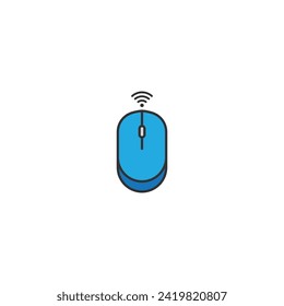 Computer mouse logo design. Flat wireless mouse icon. Vector illustration, EPS10.