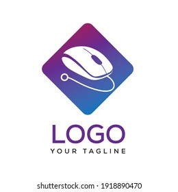 Computer Mouse Logo with modern color. Vector Isolated