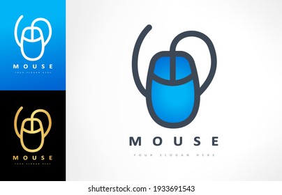 Computer Mouse Logo Vector. Internet Technology Design.