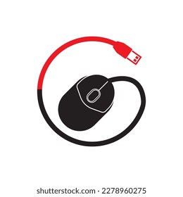 Computer mouse logo vector template design illustration