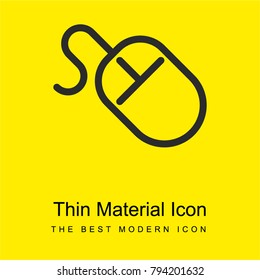 Computer Mouse with Long Cable bright yellow material minimal icon or logo design