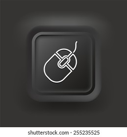 Computer Mouse on Black  Bevel Square Buttons