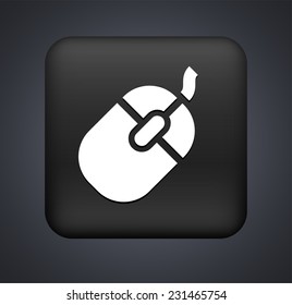 Computer Mouse on Black Square Button