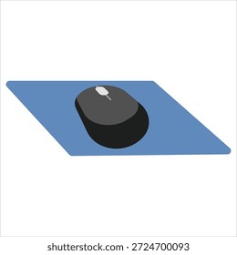 Ratón de la computadora en el Vector azul del Mousepad