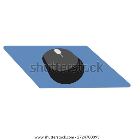 Computer Mouse on Blue Mousepad Vector