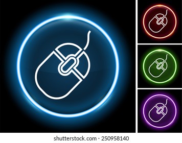 Computer Mouse on  Color Round Buttons