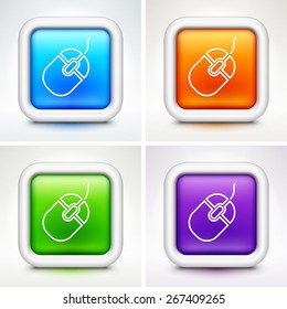 Computer Mouse on Multi Color Square Buttons