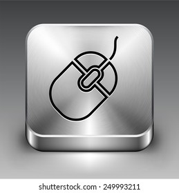 Computer Mouse on Silver Square Buttons