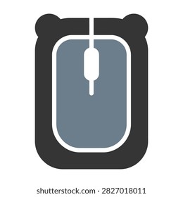 A computer mouse on a touchpad icon, representing technology and digital navigation.