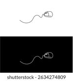 Computer mouse one line illustration
