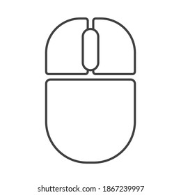 Computer mouse outline icon isolated on white background