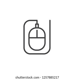 Computer mouse outline icon. linear style sign for mobile concept and web design. PC mice simple line vector icon. Symbol, logo illustration. Pixel perfect vector graphics