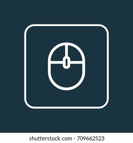 Computer Mouse Outline Symbol. Premium Quality Isolated Control Device Element In Trendy Style.