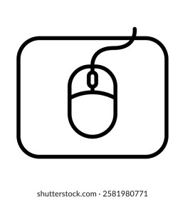 Computer mouse pad icon Black and white logo