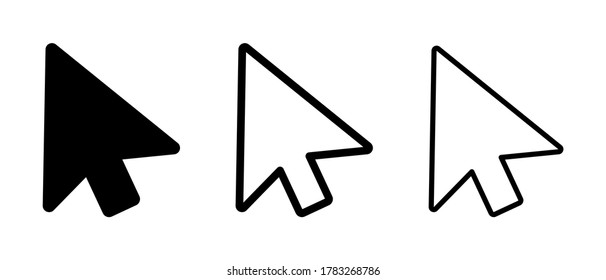 Computer mouse pointer cursor arrow flat icon for apps and websites. Set of Hand Cursor .