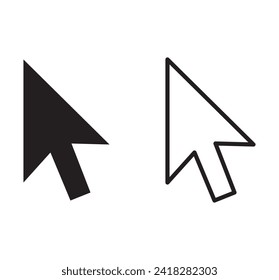 Computer mouse pointer cursor arrow line art icon for apps and websites