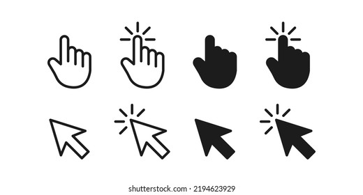 Computer mouse pointer vector set.