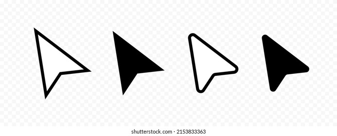 Computer mouse pointers. Arrow cursor pointer icon set. Click web button. Vector graphic EPS 10