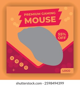 Computer mouse product social media square post template design