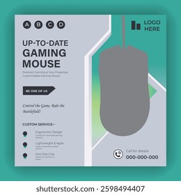 Computer mouse product social media square post template design