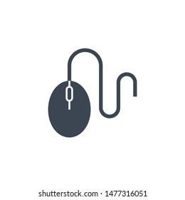 Computer Mouse related vector glyph icon. Isolated on white background. Vector illustration.