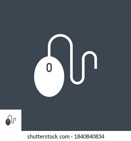 Computer Mouse related vector glyph icon. Isolated on black background. Vector illustration.