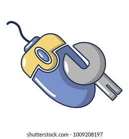 Computer mouse repair icon. Cartoon illustration of computer mouse repair vector icon for web.