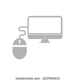 computer mouse and screen icon, vector illustration