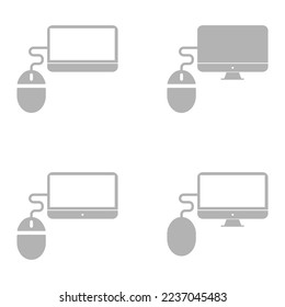 computer mouse and screen icon, vector illustration