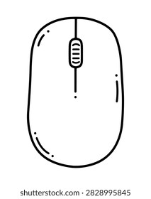 computer mouse with scroll wheel isolated on white background
