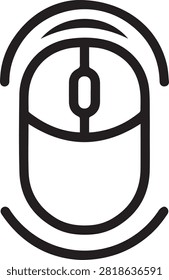 Computer mouse scroll wheel line icon hardware vector illustration