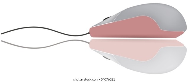 The computer mouse with the shade on a white background